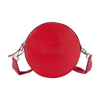 MSGM Cow Leather Shoulder Bag Crossbody Bag Unisex Red