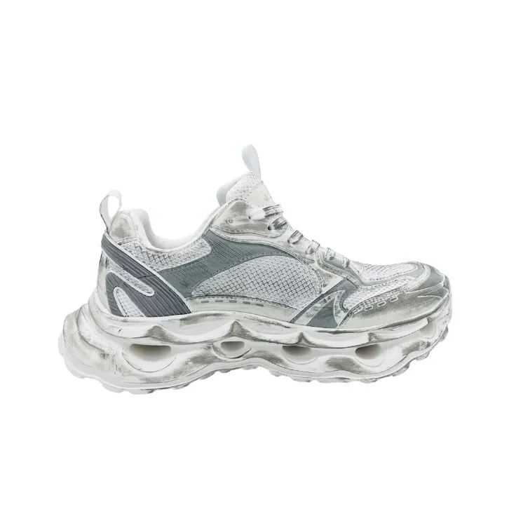 QIANJIN Shock Absorbers With Slip Resistant And Abrasion Resistant Properties Low Top Chunky Sneakers Unisex White-2