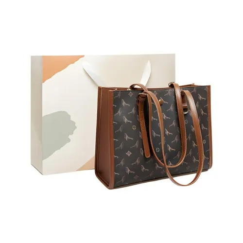 15 MINS PVC Tote Bag, Shopping Bag, Handbag, Shoulder Bag Tubas Women's Ecru, Coffee