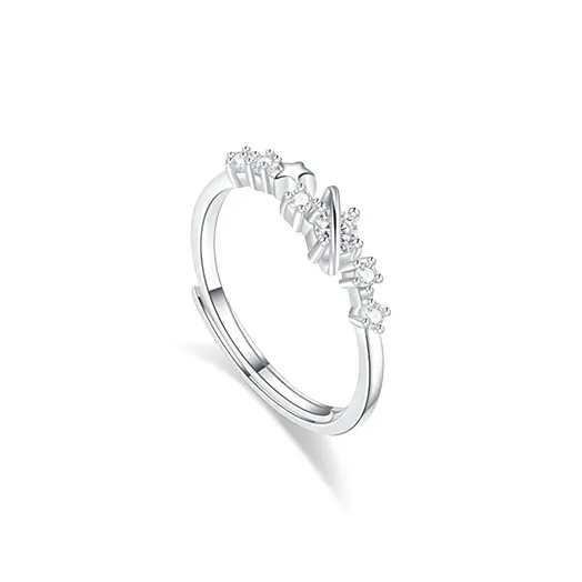 LUCA S999 Sterling Silver With Zircon Rings Unisex-8