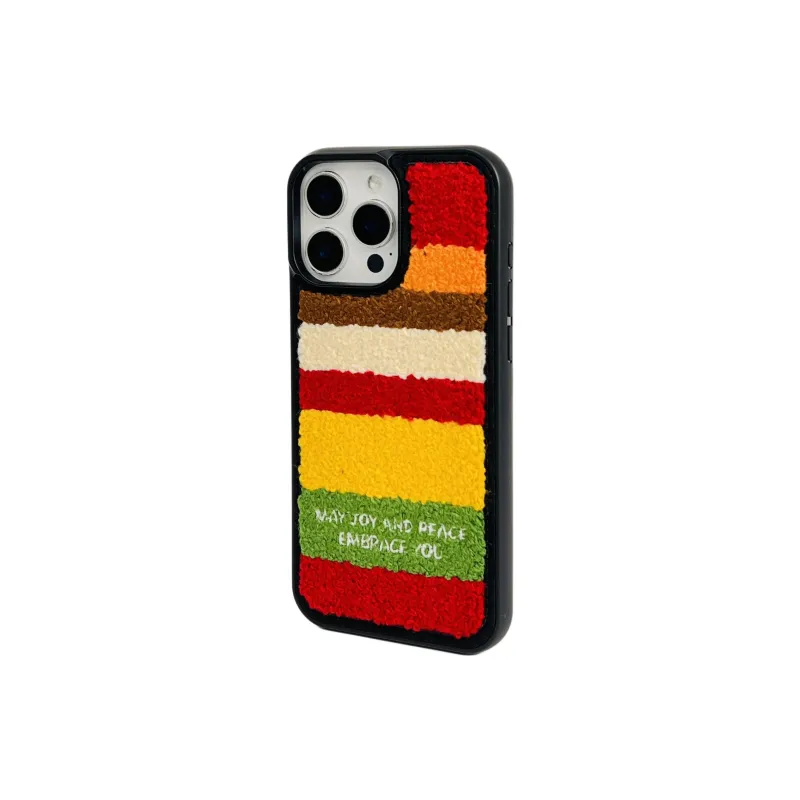 Wei Xin Plush Material Plush Embroidery Multicolor Phone Cases Compatible With IPhone 16/15 Pro Max/Apple 13/14 Pro/Max-6