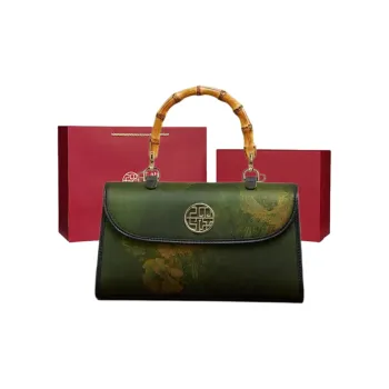 Pmsi Mulberry Silk Hanfu Vintage Bamboo Handbag Medium Size Women's Black 1