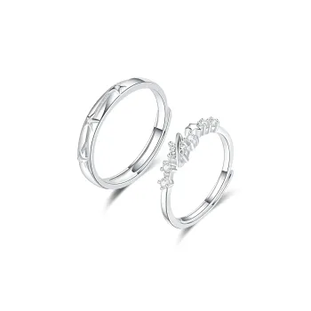 LUCA S999 Sterling Silver With Zircon Rings Unisex
