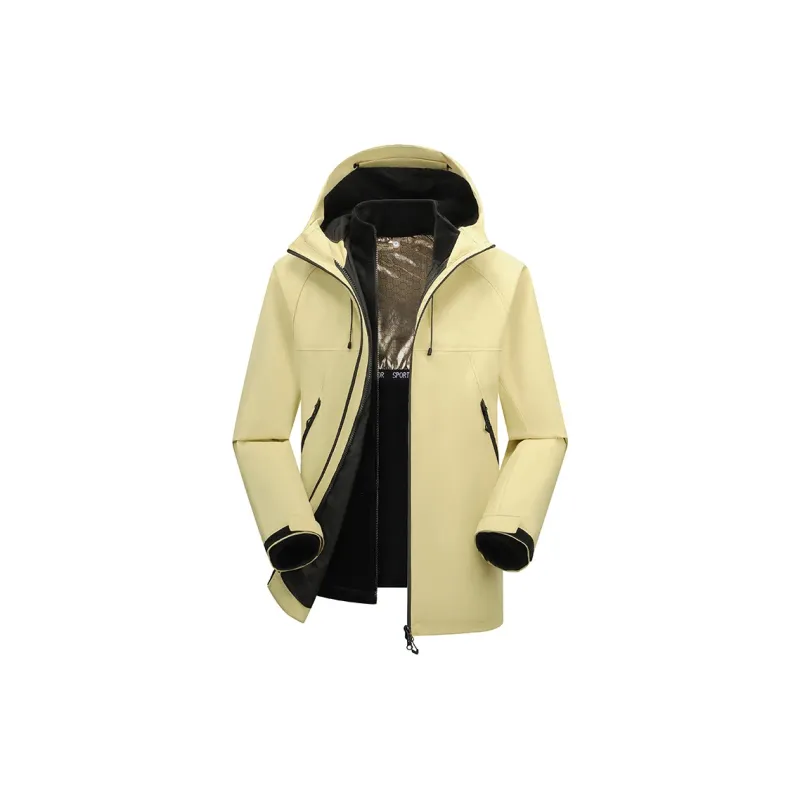 Yalu Water Resistant Windproof UV Protection Breathable Wear Resistant Windbreaker Jacket Unisex Yellow-4
