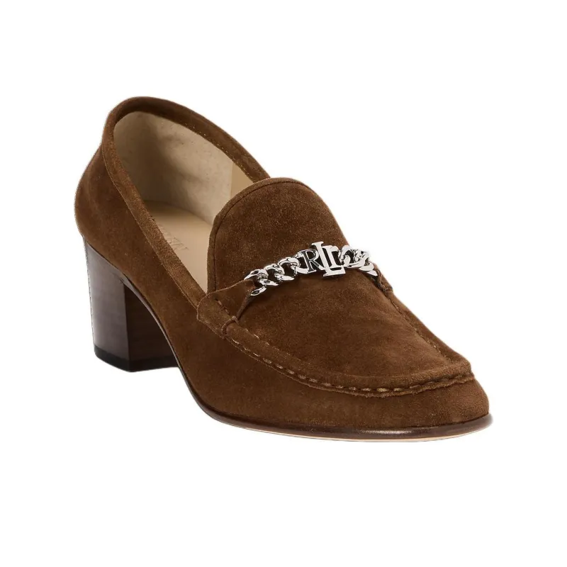 LAUREN RALPH LAUREN Winslet Chunky Heel High Heels 5.5cm Women's Brown-2