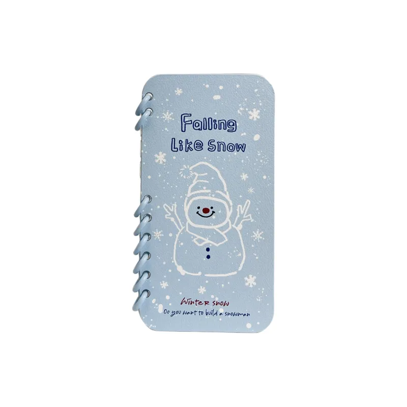 Wei Xin Leather Material Blue Line Snowman Phone Cases Compatible With IPhone 16/15 Pro Max/Apple 13/14 Pro/Max-1