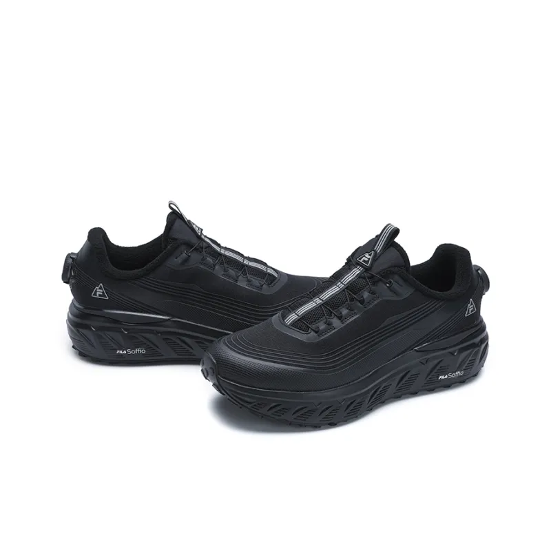 FILA BOA EXPLORER Wear resistant And Lightweight Low Top Running Shoes Men's Black-2