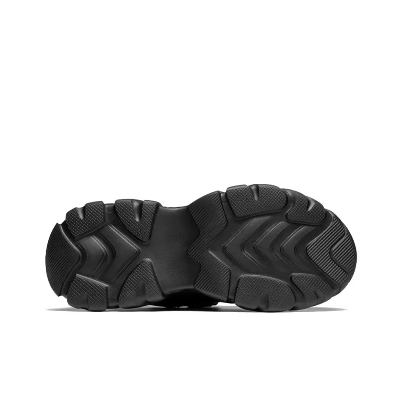 ROBERTA DI CAMERINO Nappa Collection Anti Slip And Wear Resistant Height Increasing Low Top Chunky Sneakers Men's Black-4