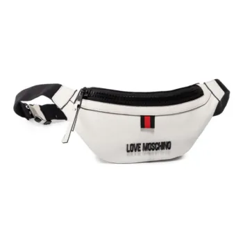 MOSCHINO Leather Crossbody Bag Fanny Pack Women's White