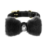 [Obsidian Black Luxury Clothing Sets]Plush Bowknot+Solid Color Collar