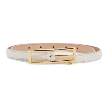 Alessandra Rich Logo Charm Buckle Slim Belt