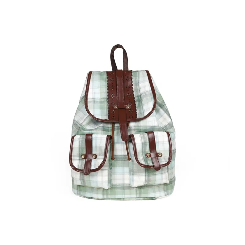 URBAN FOREST Canvas Backpack Women's Pink/Light Green/Green/Jasper-1