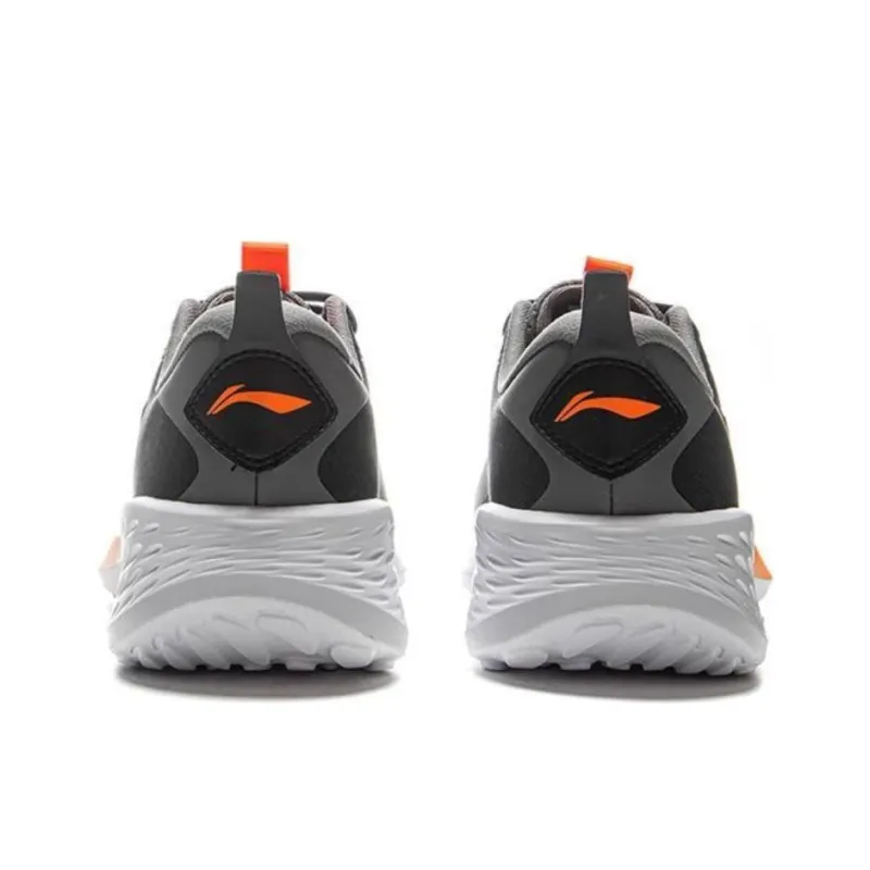 LiNing Anti Slip Wear Resistant Low Top Sprint Running Shoes Men's Black Orange-3