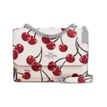 COACH Cow Leather Shoulder Bag Small Size Women's White