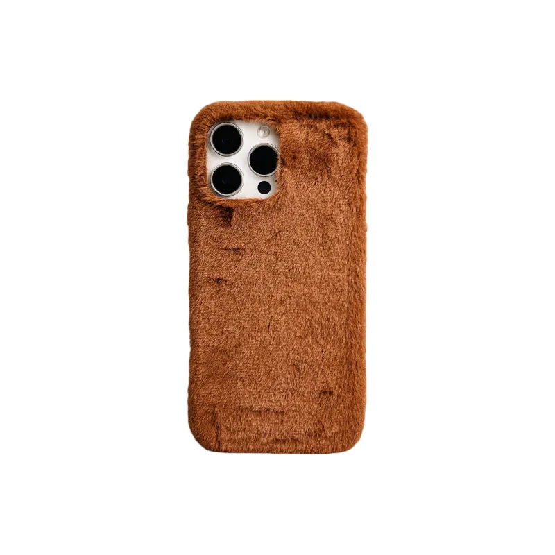 Wei Xin Plush Material Solid Color Plush Lanyard Phone Cases Compatible With IPhone 16/15 Pro Max/Apple 13/14 Pro/Max-32