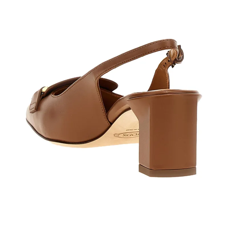 TOD'S Block Heel High Heels 5cm Women's Brown-2
