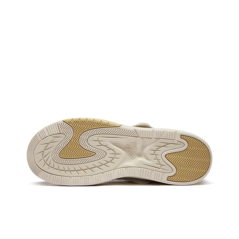 FILA FUSION KICK II Slip Resistant Low Top Skateboard Shoes Men's Oat Brown Milk White-4