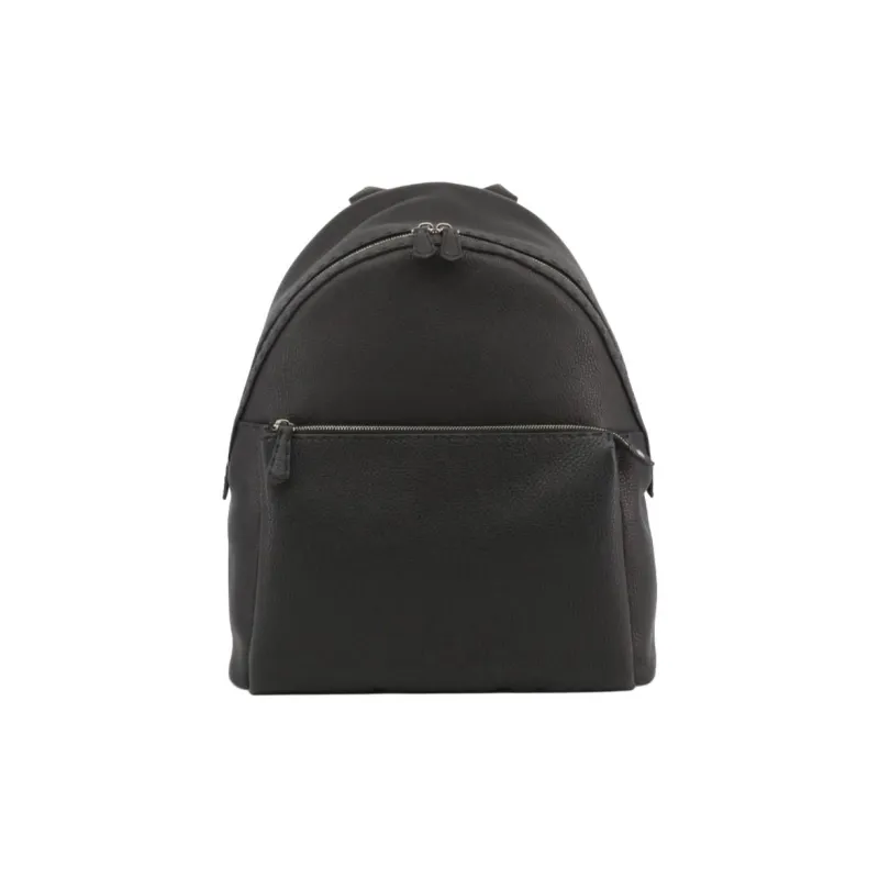 FENDI Natural Leather Backpack Unisex Black-0