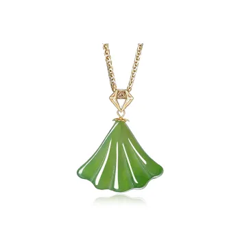 Cuiya Golden Building Hetian Jade Necklaces Jasper Women's