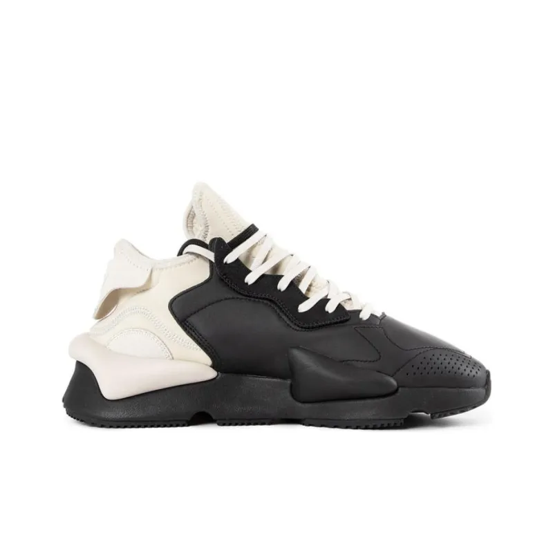 Y 3 Kaiwa Low Top Casual Shoes Unisex Black White-1