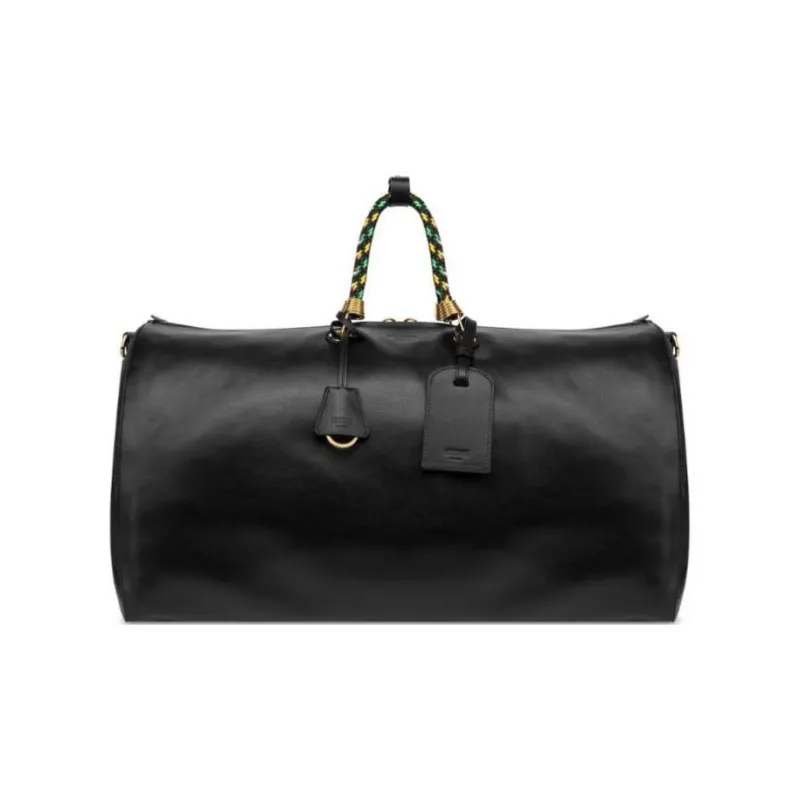 MOSCHINO Zip up Leather Duffle Bag-0