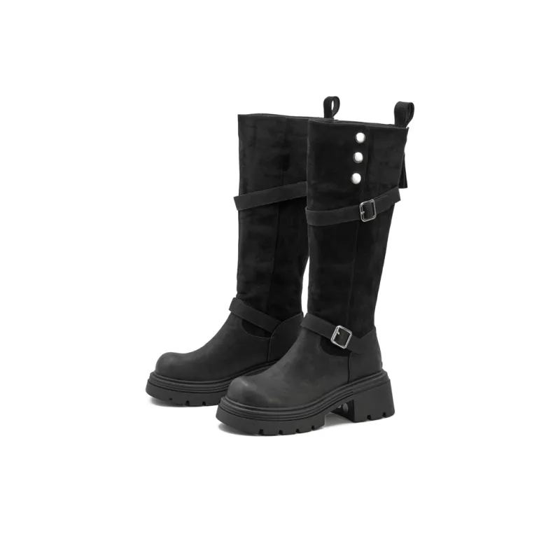 Little Sue Knee high Boots Women's Black-1