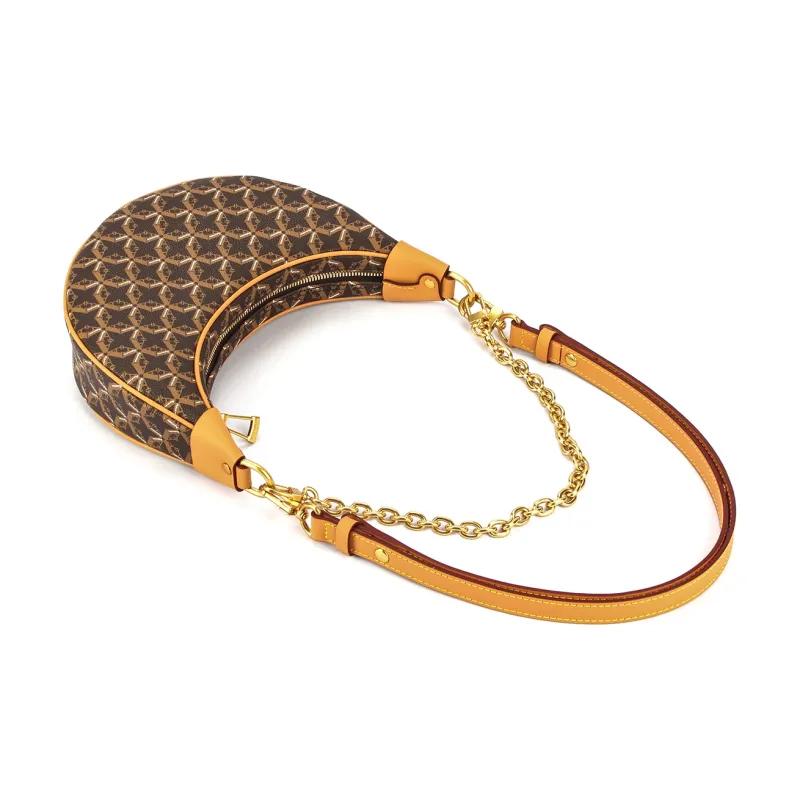 AQUASCUTUM PVC Crescent Bag, Underarm Handbag, Shoulder Bag Regular Women's Brown-3