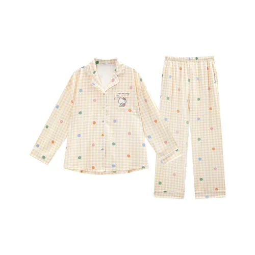 GUKOO x Sanrio Hello Kitty Pajama Set Women's Cheese Yellow