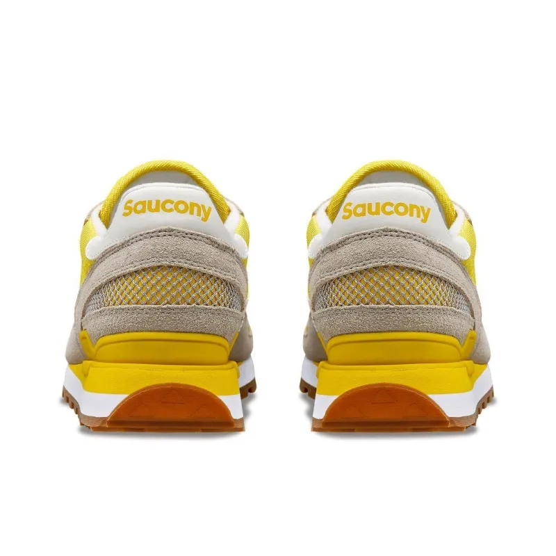 Saucony Shadow Original Anti Slip Wear Resistant Low Top Casual Shoes Men's Yellow Gray-3