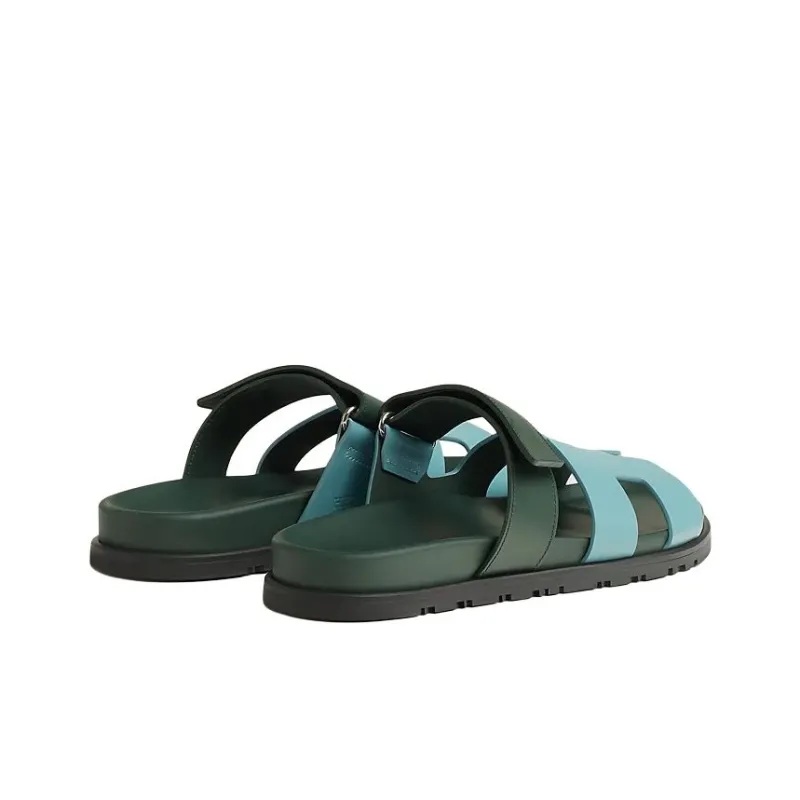 HERMES Chypre Slide Slippers Women's Blue-3