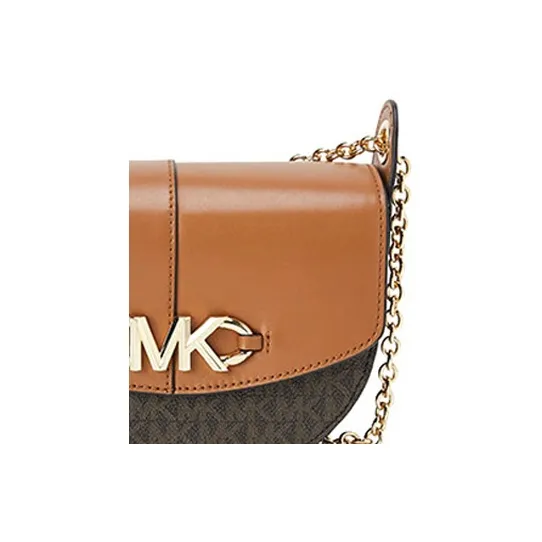 MICHAEL KORS Izzy Cow Leather Saddle Bag, Shoulder Bag, Crossbody Bag Women's Brown-4