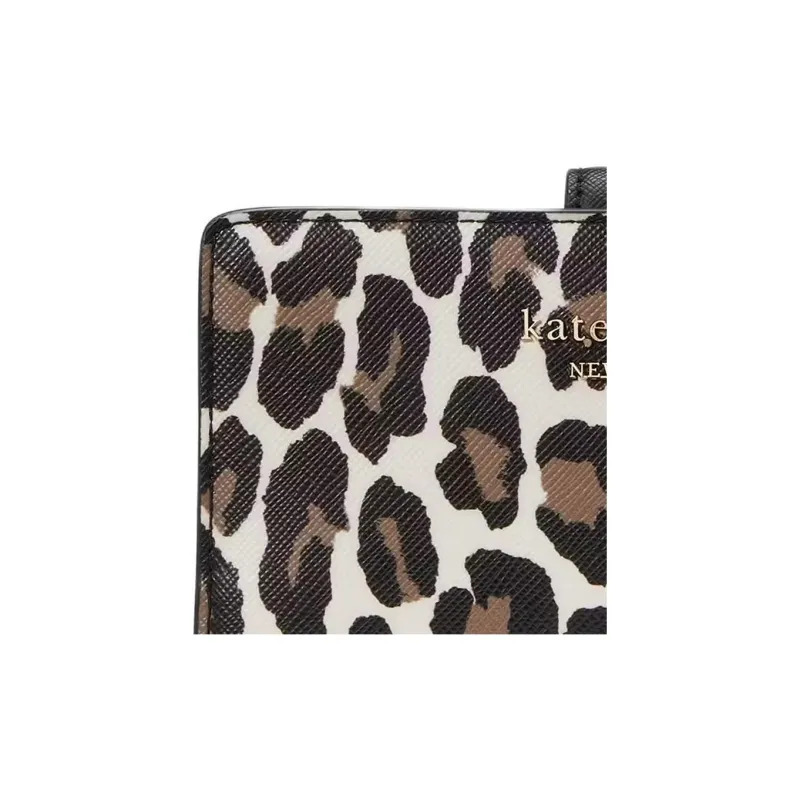 Kate Spade Cross Grain PVC Polyvinyl Chloride Wallet Medium Size Women's Leopard Print-3