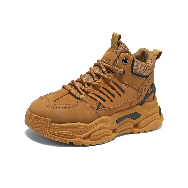 PLAY COBBLER Anti-Slip And Wear-Resistant Height Increasing High-Top Casual Shoes Men's-1