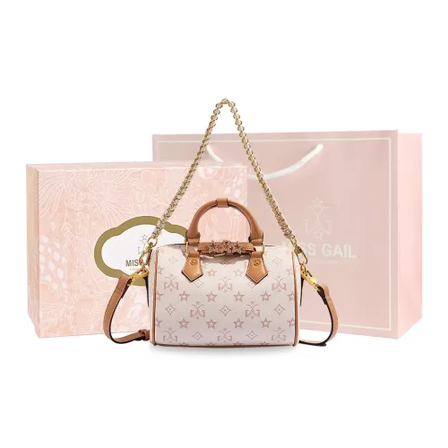 MISS GAIL Synthetic Leather Handbag Shoulder Bag Crossbody Bag Regular Women's White Apricot