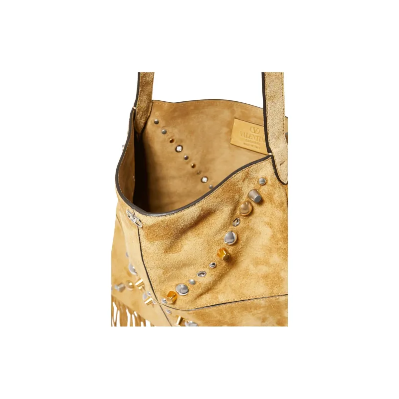 Valentino Suede Shoulder Bag Crossbody Bag Women's Brown-4