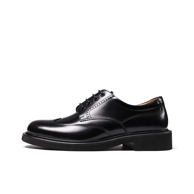 TRUFFAUT Italian Version Highlight Derby Shoes Casual Shoes Men's Black-0
