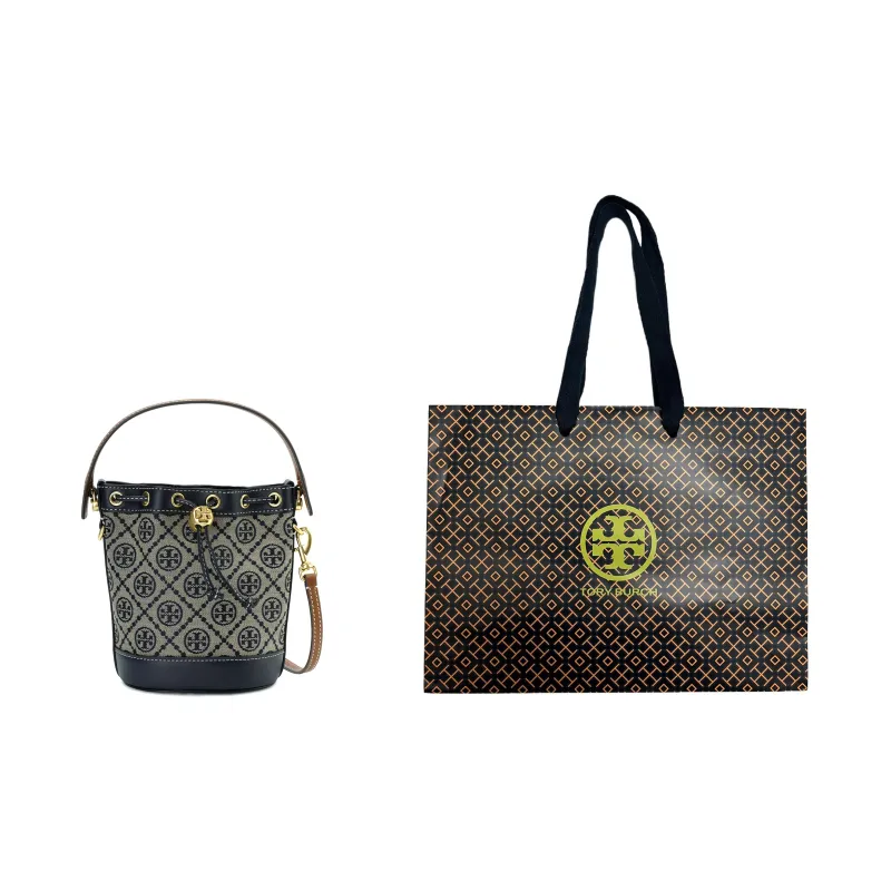 TORY BURCH Mini T Monogram Bucket Bag Tory Navy-4