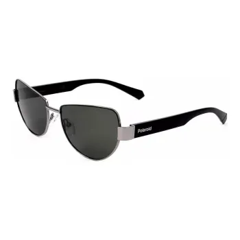 Polaroid Plastic Metal Irregular Shape Sunglasses Unisex Black
