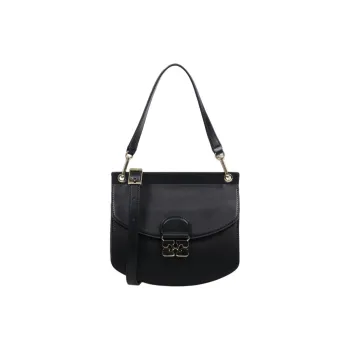 GANNI Leather Shoulder Bag Crossbody Bag Handbag Small Size Women's Black