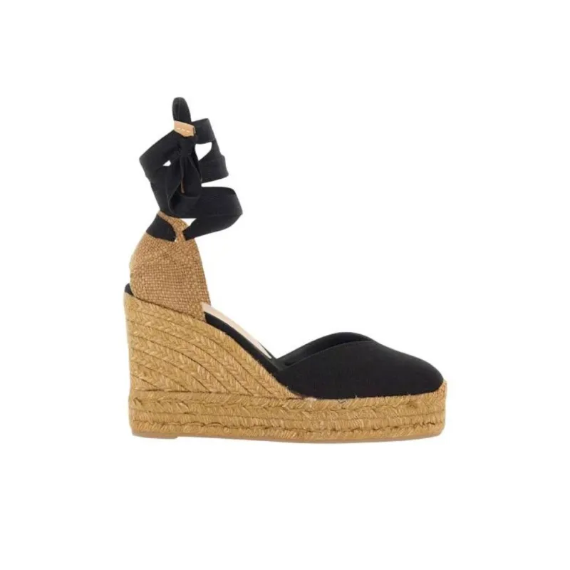 Castañer Chiara Wedge Heel High Heels Women's Black-1