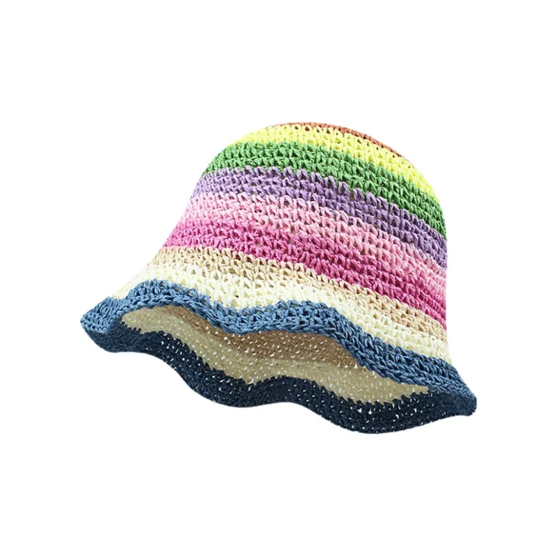 SLEEPYWALK Straw Paper Bucket Hats Unisex-3