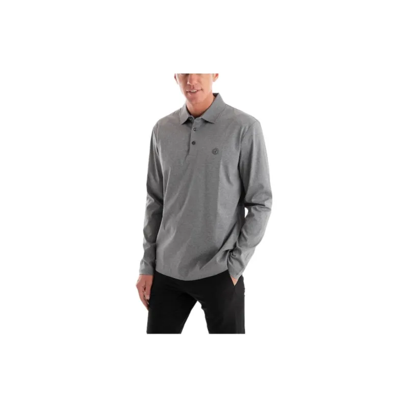 HUGO BOSS Logo Patch Long Sleeved Polo Shirt-3