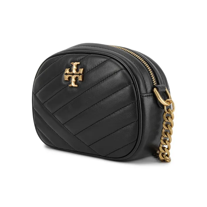 TORY BURCH Kira Sheepskin Camera Bag, Shoulder Bag, Crossbody Bag Women's Black Gold-1