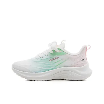 Warrior Lightweight Rebound Wear Resistant Low Top Casual Long Distance Running Running Shoes Women's Green/White/Pink