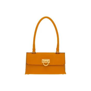 FERRAGAMO Trifolio Calfskin Baguette Bag Shoulder Bag Handbag Shoulder Bag Regular Women's Orange