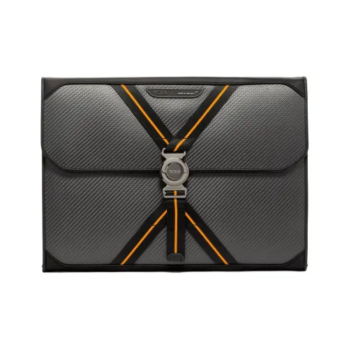 TUMI McLaren Collaboration Fabric Laminated Carbon Fiber Briefcase Storage Bag Clutch Men's Black