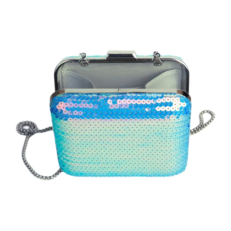 Gemy Maalouf Sequins Clutch Bag Over The Shoulder Women's Blue-2