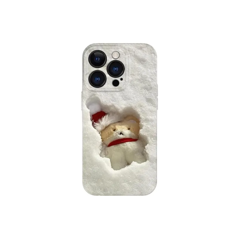 Wei Xin TPU Material Snowy Bear Phone Cases Compatible With IPhone 16/15 Pro Max/Apple 13/14 Pro Max Collection-3
