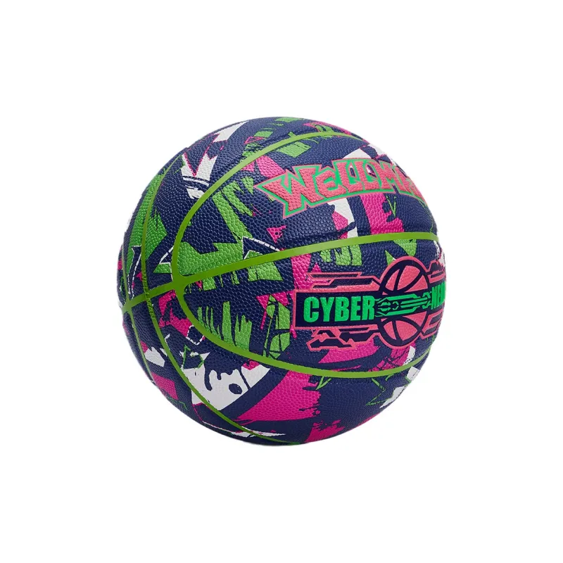 WELLman PU Basketball Blue Pink Size 7 Street Training Competition Unisex-1
