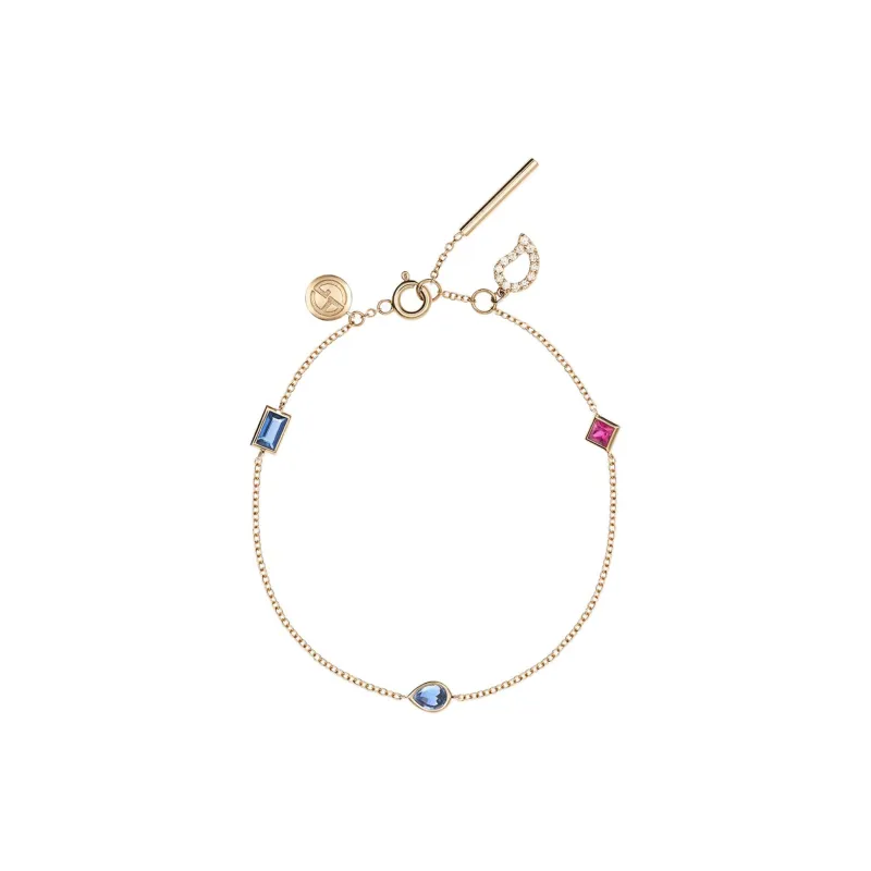 Emporio Armani Tamara Bracelet In 18k Gold With Diamonds Sapphires And Rubies-0